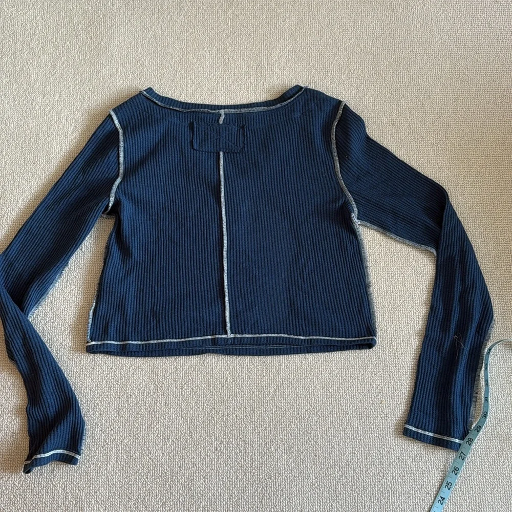 Free People Manchester Long Sleeve tee top NWOT. Deep Seas navy